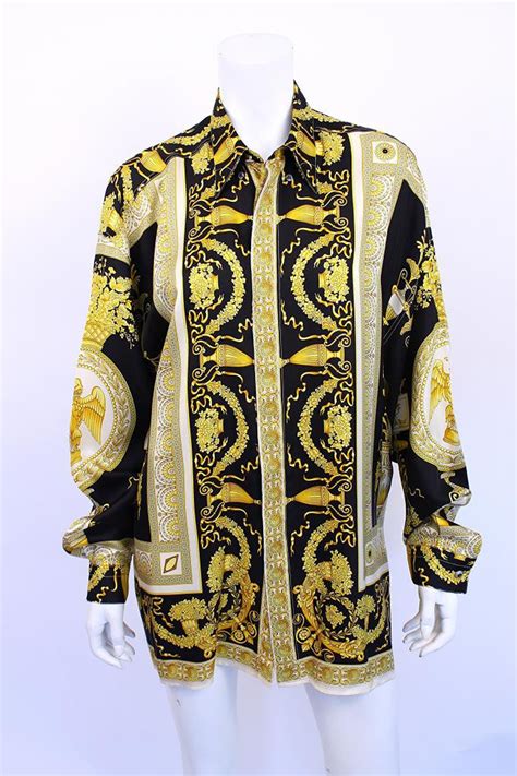 versace baroque silk shirt|versace silk shirt vintage.